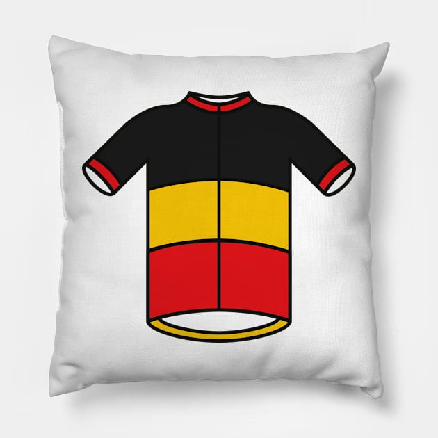 Belgium Cycling Jersey Pillow by Radradrad