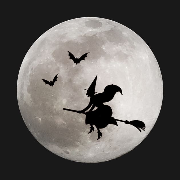 Halloween Full Moon Spooky Witch by Blue Planet Boutique