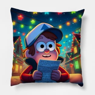 Unveiling Enigmatic Holiday Magic: Gravity Falls Christmas Art for Iconic Festive Designs! Pillow