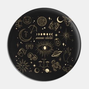 Moon child in black Pin