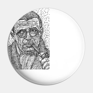 SARTRE ink portrait .1 Pin