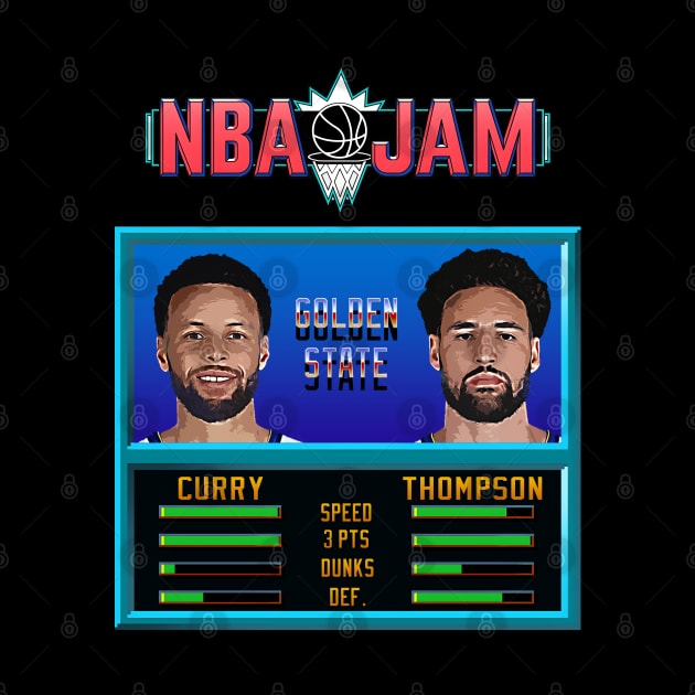 NBA JAM - Warriors Basketball by Buff Geeks Art