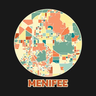 Menifee California map in mozaique colors T-Shirt