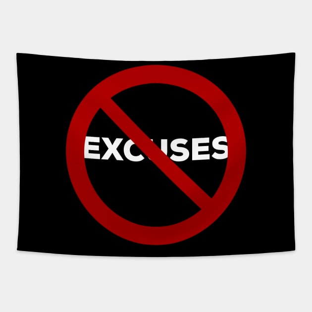 No Excuses- Gym Workout Body Building Fitness Tapestry by motherlandafricablackhistorymonth