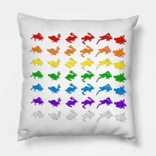 Rainbow Rabbits Pillow