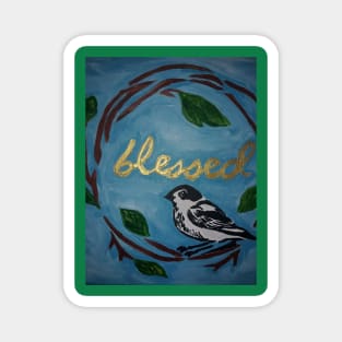 Blessed Black Phoebe Bird Magnet