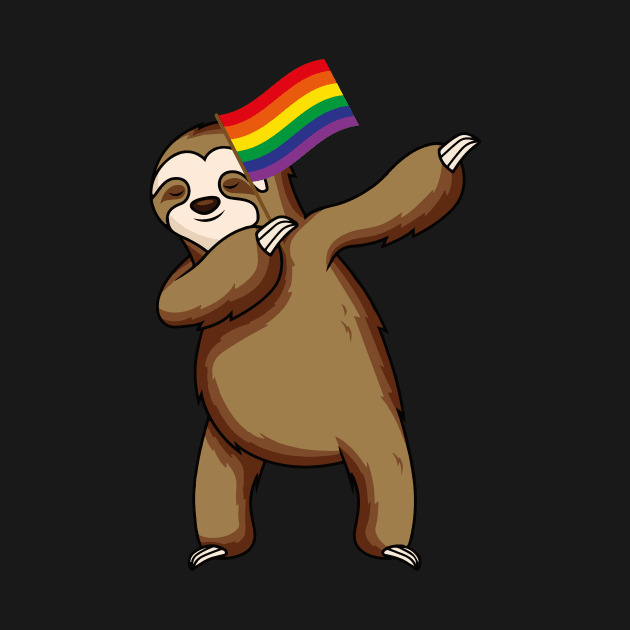 Sloth Dabbing Gay Lesbian Resis LGBT Flag by kateeleone97023