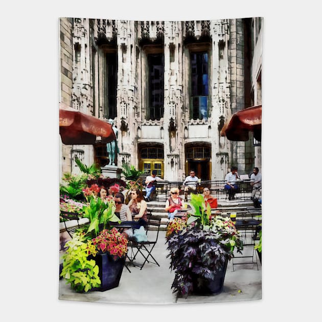 Chicago IL - Enjoying Lunch Tapestry by SusanSavad