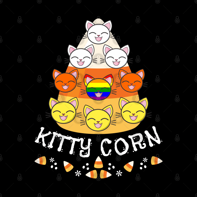 LGBTQ Halloween Fall Gay Lesbian Pride Cute Cat Face Candy Corn Kitty Corn by egcreations