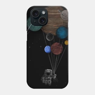 Astronaut and balloon planets Phone Case