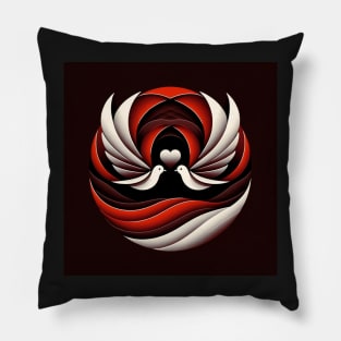 Harmony in Unity: The Dove Spiral Pillow