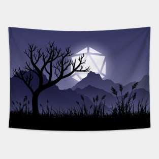 Full Moon Dead Tree Halloween Tabletop RPG Maps and Landscapes Tapestry