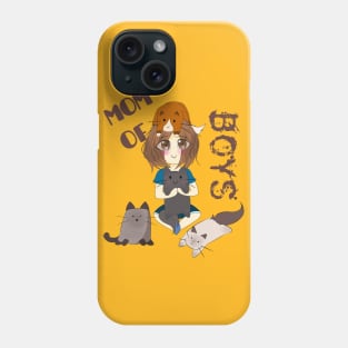 Mom Of Boys , cute mom of cats t-shirt Phone Case