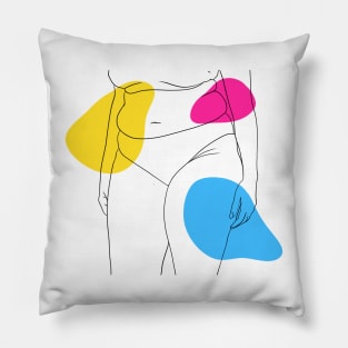 pansexual woman illustration Pillow