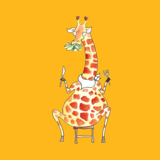 Giraffe - eat your greens by Richard Stelmach Art