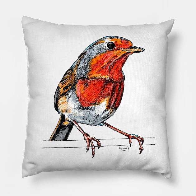 Red Robin Pillow by adam-bullock