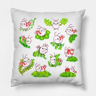 Shy shrimp and moss Pillow