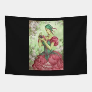 Rose Seelie Faerie Fairy Art Floral Flower Woman Olde Fae Game Art Tapestry