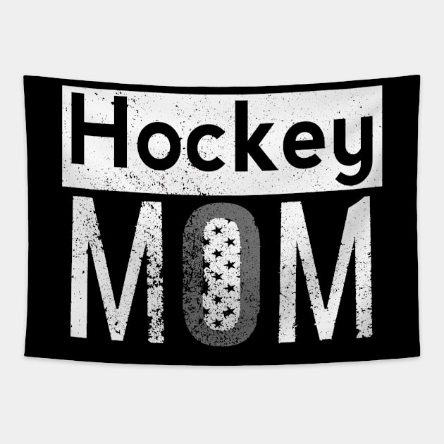 Hockey Mom in Black and White Tapestry by M Dee Signs