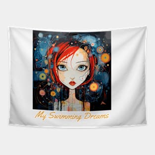 My swimming dreams design, v4 Tapestry