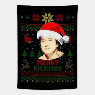 Jackie Chan Merry Kickmas Tapestry