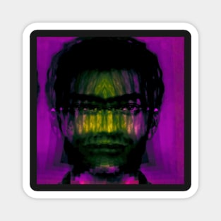 CONMAN Surreal Glitch Art Portrait Magnet