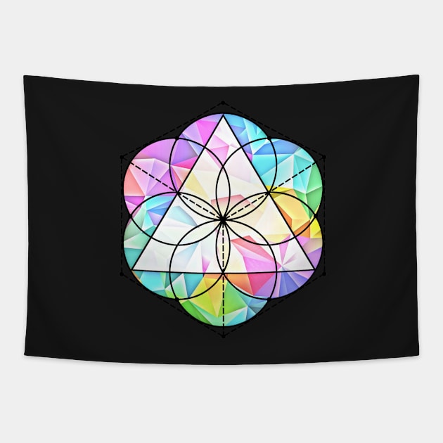 Dimensional Cube Tapestry by MokshaVisions