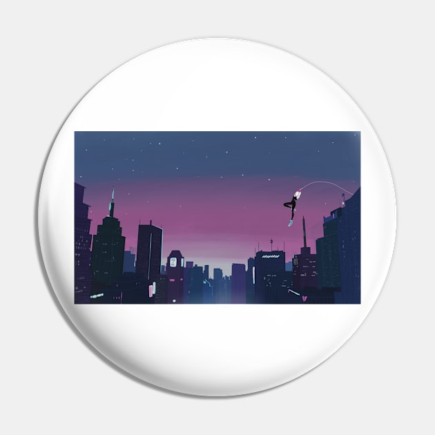 Spider-Gwen Trans Flag Sunset Pin by malaynab-artsy