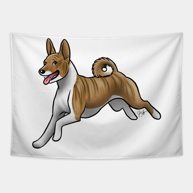 Dog - Basenji - Brindle Tapestry by Jen's Dogs Custom Gifts and Designs