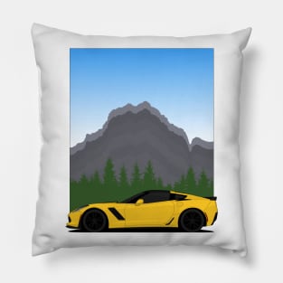 Z06 mountain Yellow Pillow