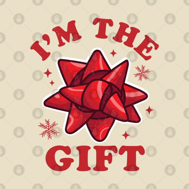 I'm the gift - Funny Ugly Christmas Sweater - Xmas Bow by OrangeMonkeyArt