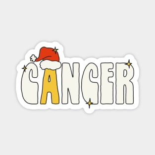 Groovy Aesthetic Christmas Cancer Zodiac Sign Magnet