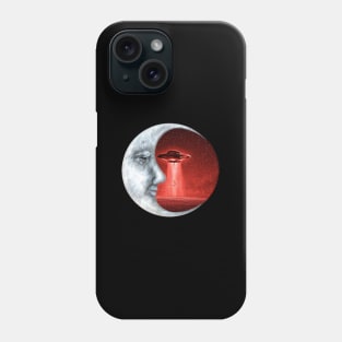 Moon Crescent - Alien Abduction (Red) Phone Case