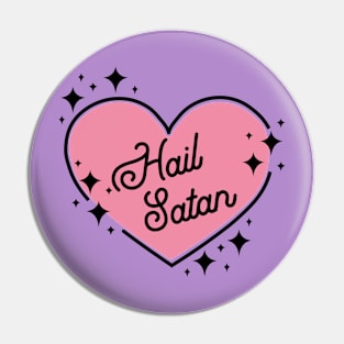 Hail Satan Heart Sparkle Pin