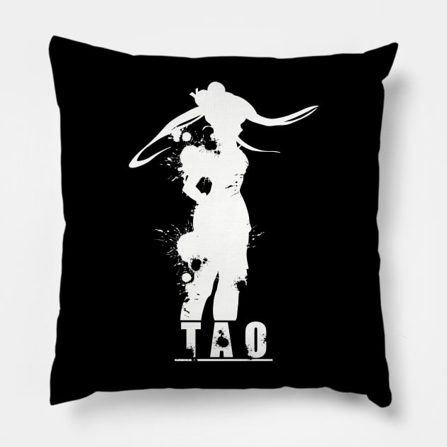 Tao Pink Qi / Martial Artist Girl Cool Simple Black and White Silhouette from I Was Reincarnated as the 7th Prince or Tensei shitara Dainana Ouji Datta node Anime TSDODN-8 Pillow by Animangapoi