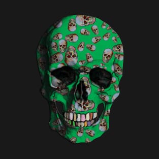 Happy Skull Random Pattern (Green) T-Shirt