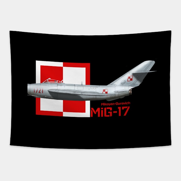 Mikoyan-Gurevich MiG-17 (LiM-6) Tapestry by BearCaveDesigns