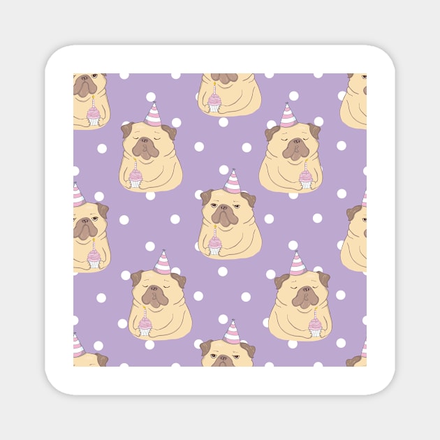 Pug Birthday Party Magnet by queensandkings