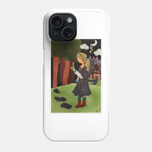 Cute girl with snail marker illustration Phone Case