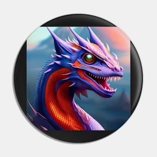 Blue, Red, and Purple Spiked Dragon Pin