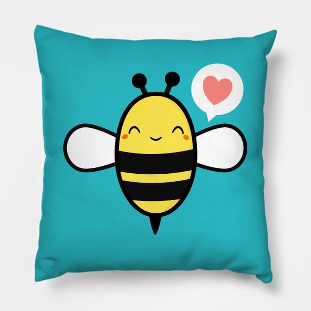 It's A Busy Bee Kawaii and Cute Pillow by happinessinatee