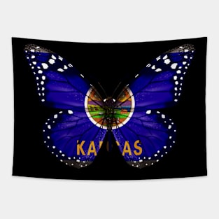 Kansas Flag Butterfly - Gift for Kansan From Kansas KS Tapestry
