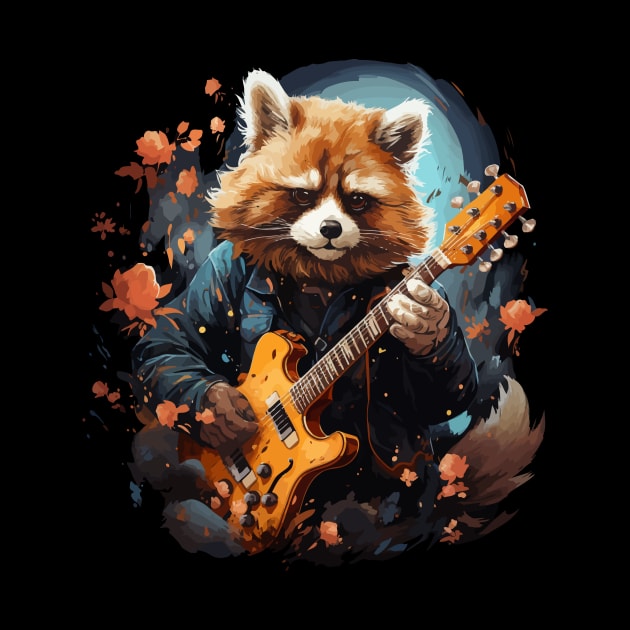 Red Panda Playing Guitar by JH Mart