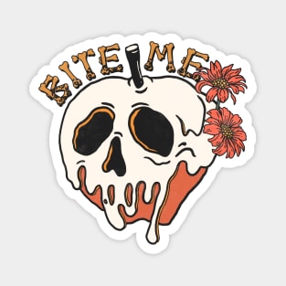 Bite Me Floral Skull Magnet