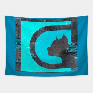 Bullrot Mur Bleu et Noir Tapestry