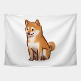 Cute Shiba Inu Drawing Tapestry