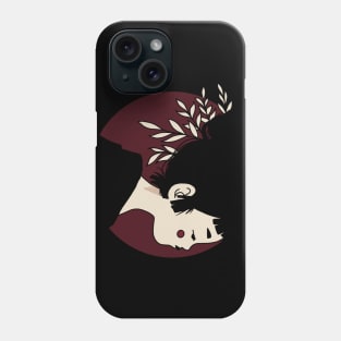 Minimalistic Geisha Design ‚Under the Red Moon‘ | handmade illustration | By Atelier Serakara Phone Case