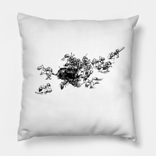 Fire Ants Ink Drawing Pillow