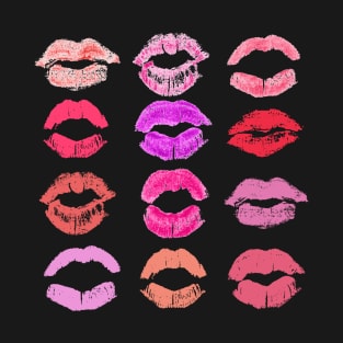 Pop art lips - Vintage Colourful lipstick stains - Diversity of beauty - Girl power T-Shirt