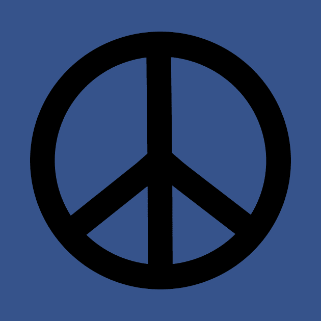 PEACE Sign Black Retro by SartorisArt1